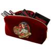 REINA REBELDE La Bolsa Red Clutch Cosmetics Luxury Makeup Bag 7" x 3.5" x 2.5" / Travel Size Cosmetics, Makeup, and Accessories Organizer/Hold Up to 23 Lipsticks/Spill-Proof Design view 2