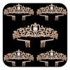 5 Pack Gold Crystal Crowns Tiara for Women, Girls Elegant Princess Rhinestone Crown with Combs, Bridal Wedding Headbands Prom Birthday Party Halloween Hair Accessories Jewelry Gifts for Women Girls view 1