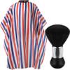 Borogo Professional Hair Cutting Cape with Neck Duster Brush, Salon Barber Cape, Hairdressing Accessories (Multicolor Stripe) view 1
