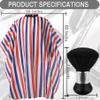 Borogo Professional Hair Cutting Cape with Neck Duster Brush, Salon Barber Cape, Hairdressing Accessories (Multicolor Stripe) view 2