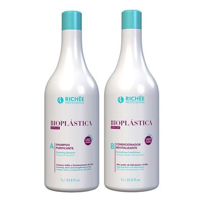 Riche Professional | Bioplastica Home Care Kit | Shampoo And Conditioner | (2x) 1000 ml / 33.8 fl.oz.