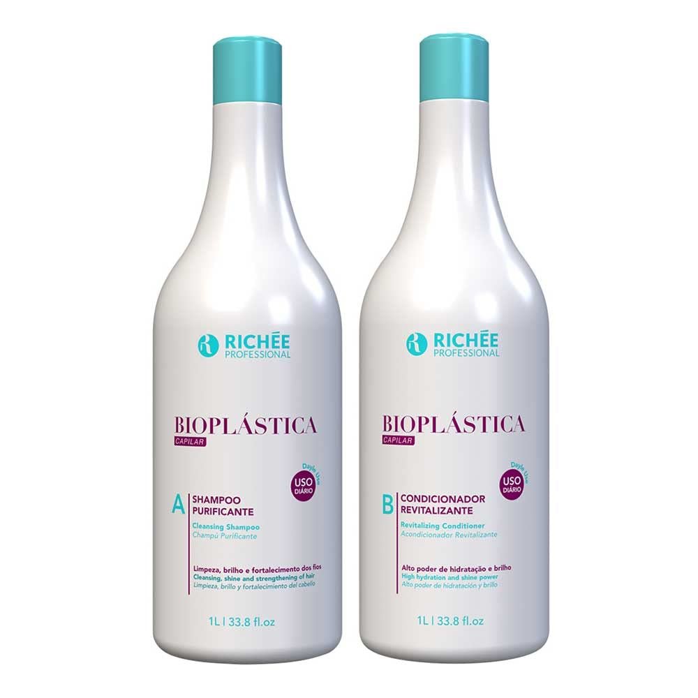 Riche Professional | Bioplastica Home Care Kit | Shampoo And Conditioner | (2x) 1000 ml / 33.8 fl.oz.