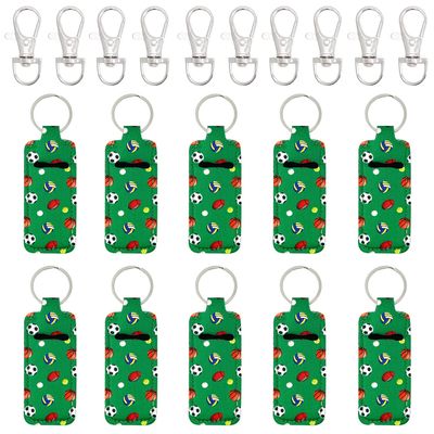 allydrew 10 Pack Chapstick Holder Keychain, Keyring for Lip Balm Lip Gloss Lipstick with 10 Pieces Metal Keyring Clasps, Sports