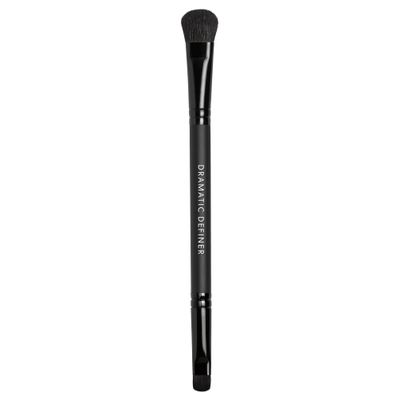 bareMinerals Dramatic Definer Eye Duo Brush, Flat Eyeshadow Brush to Build Color, Rounded Small Brush to Line + Define Eyes, Synthetic Fibers, Vegan