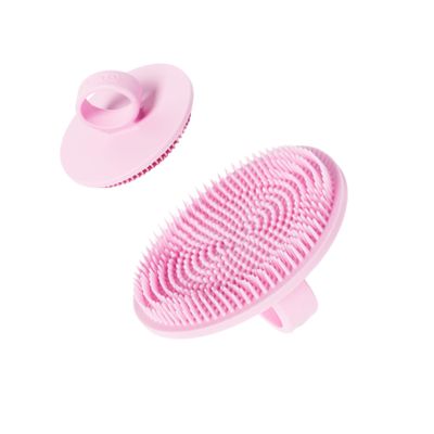 Boie USA Face Scrubber - Handheld Facial Tool, Deep Cleansing Exfoliating Facial Brush. Fights Acne with Gentle, Silicone-Like Bristles, Long Lasting, & Hypoallergenic (Pink)