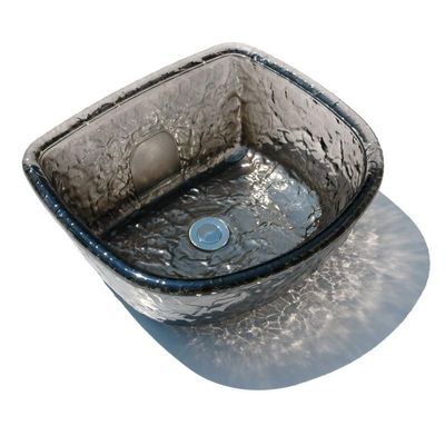 ANS Round Glass Sink Bowl for Salon Pedicure Spa Foot Soak (Black Nickel)