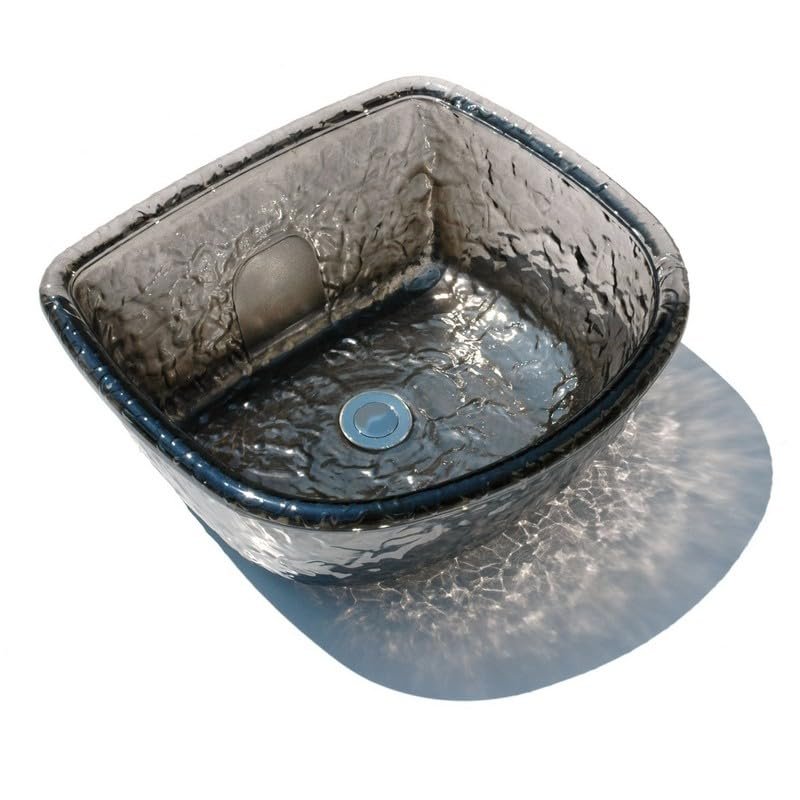 ANS Round Glass Sink Bowl for Salon Pedicure Spa Foot Soak (Black Nickel)