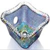 Square Glass Sink Bowl for Salon Pedicure Spa Foot Soak (Nickel) view 1