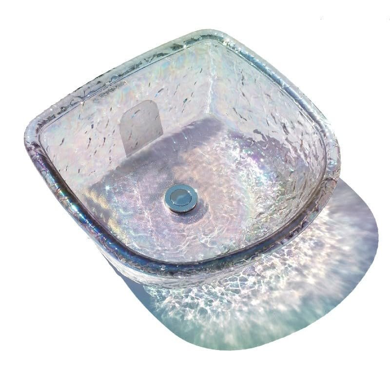 ANS Round Glass Sink Bowl for Salon Pedicure Spa Foot Soak (Crystal)