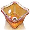 Square Glass Sink Bowl for Salon Pedicure Spa Foot Soak (Gold) view 1