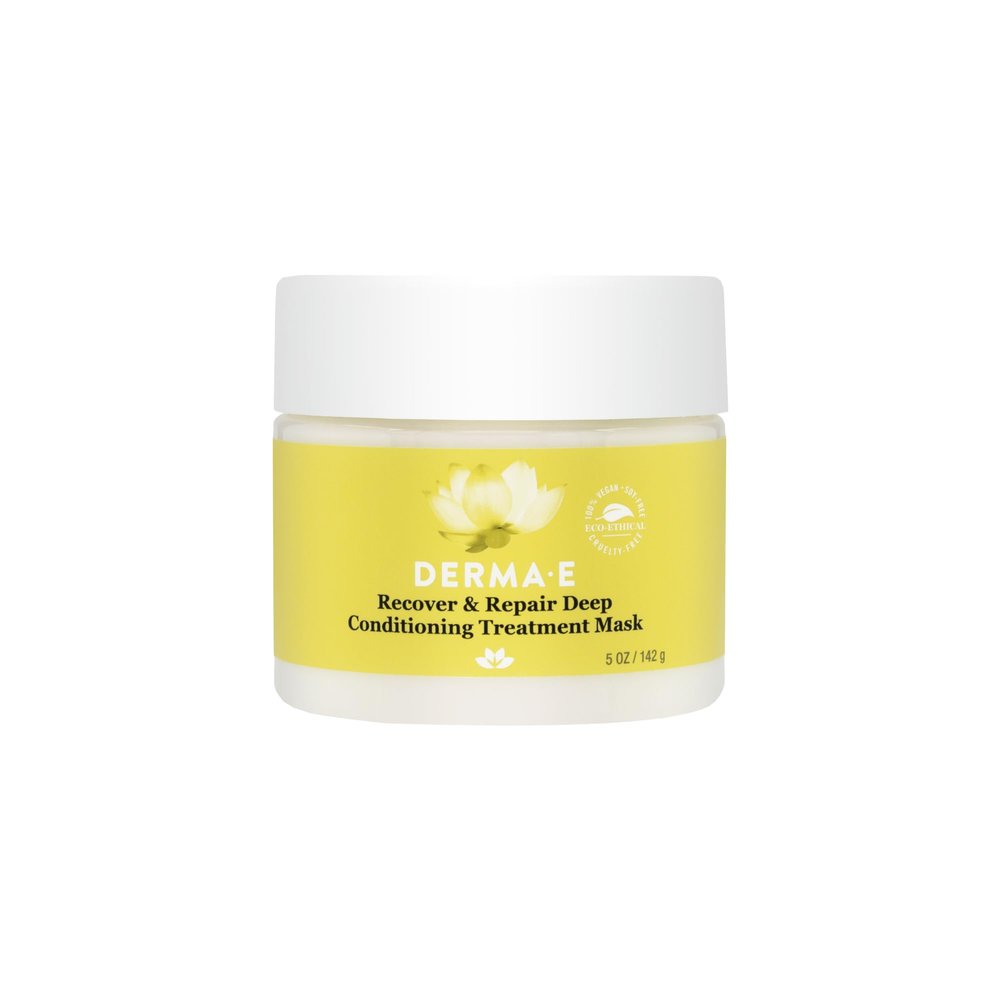 DERMA E Recover & Repair Deep Conditioning Treatment Mask - Argan Oil Hydrating Hair Mask Restores Dry, Damaged, Color Treated or Frizzy Hair, 5 Oz