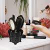 FOMIYES Salon 5-piece Hair Brush Set with Vintage Mirror Comb for Wet/dry Hair Painless Scalp Massage Makeup Office Supply Storage Holder view 2