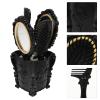 FOMIYES Salon 5-piece Hair Brush Set with Vintage Mirror Comb for Wet/dry Hair Painless Scalp Massage Makeup Office Supply Storage Holder view 3
