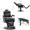 BarberPub Heavy Duty Metal Vintage Barber Chair All Purpose Hydraulic Recline Salon Beauty Spa Chair Styling Equipment 2925 (All Black) view 2