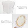 FOMIYES Vintage Hand Mirror Comb Set: 5pcs Girls Cosmetic Wide Tooth Comb Handheld Mirror with Embossed Flower Detangling Hair Brush Rat Tail Comb with Holder view 3