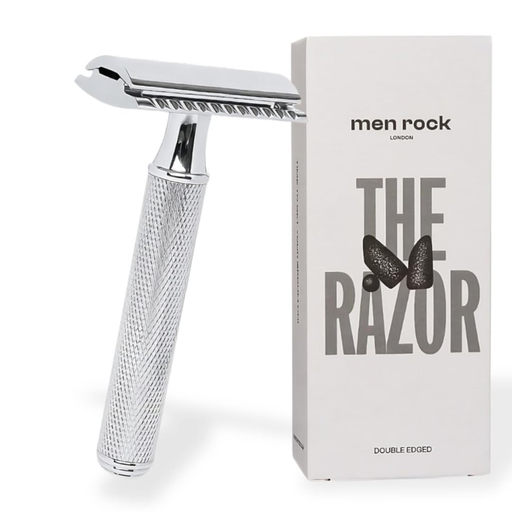 Men Rock The Double Edged Razor - Stainless Double Edge Safety Razor Blade - Mens Accessories - Mens Face Care - Beard Care - Barber Supplies - 6 Pc