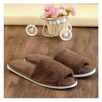 GHYUB 10 Pairs of Disposable Open-Toe Breathable Slippers Spa Slippers, Soft and Comfortable, Suitable for Men and Women. Leisure, Vacation (Color : Brown, Size : 11x4.3inches)
