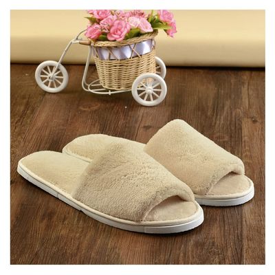 GHYUB 10 Pairs of Disposable Open-Toe Breathable Slippers Spa Slippers, Soft and Comfortable, Suitable for Men and Women. Leisure, Vacation (Color : Beige, Size : 11x4.3inches)