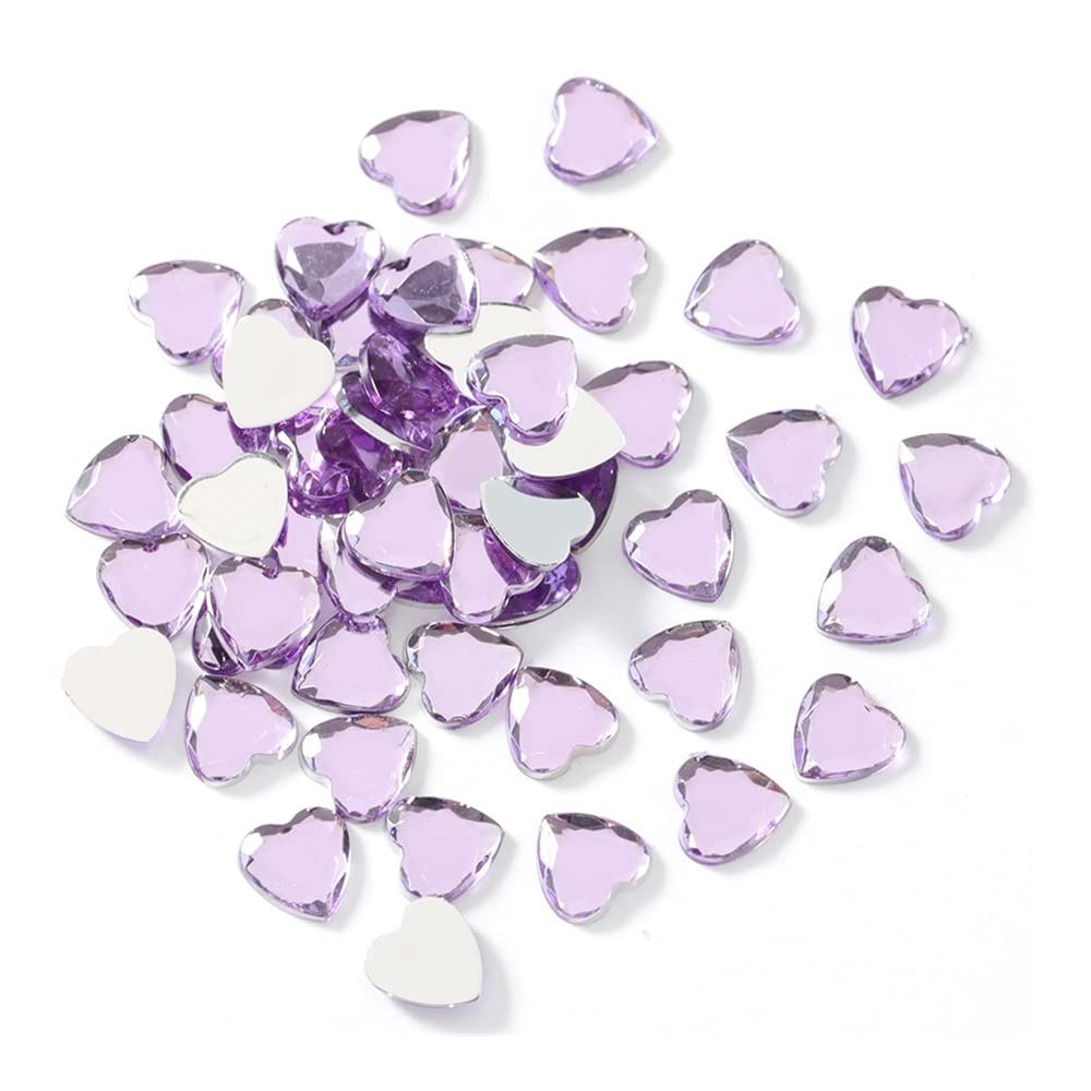 100pcs Heart Mulitcolor Acrylic Crystal Nail Art Rhinestones Flatback Crystal AB Non Hot Fix Rhinestones Glitter Strass (Color : 0013, Size : 6mm)