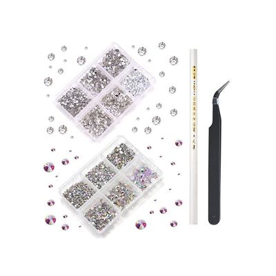 Glitter Rhinestone  Non Hotfix Rhinestones Many Sizes Crystal Rhinestones Best Diamond for Nail Art Decorations B2012 (Color : 0011, Size : SS6-1440pcs)