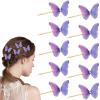 10 Pcs Purple Butterfly Hair Clips Pearl Fabric Fashionable Bobby Pins Non-Slip Barrette Kawaii Hair Accessories for Girls and Women view 1