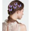 10 Pcs Purple Butterfly Hair Clips Pearl Fabric Fashionable Bobby Pins Non-Slip Barrette Kawaii Hair Accessories for Girls and Women view 3
