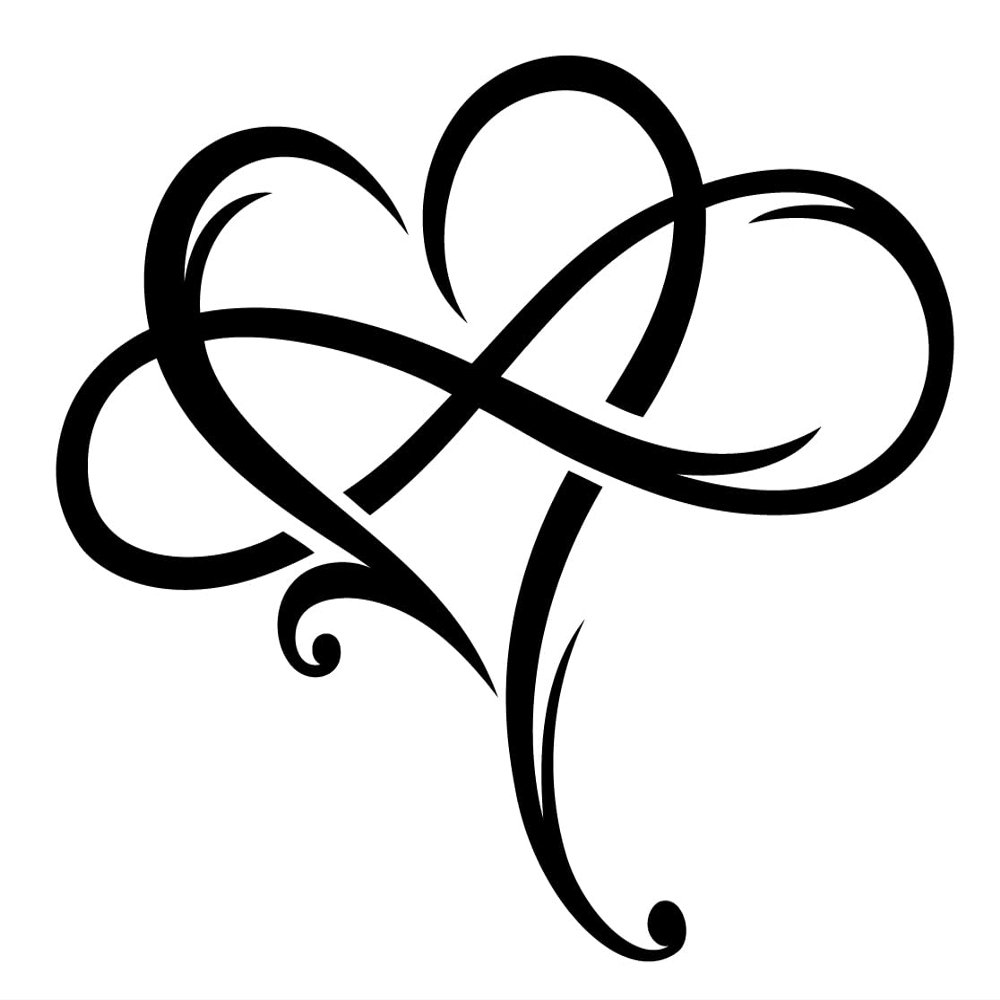 Tattoo Design 6 Sheets Temporary Tattoos for Women Adults Big Heart with Infinity Symbol Sign of Eternal Infinite Love Temporary tattoo for Men for Woman Neck Arm
