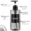Segbeauty Shower Bottles Refillable, 3pcs 16.9oz/500ml Liquid Dispenser with Labels, Empty Plastic Lotion Pump Press Bottles for Shampoo, Conditioner, Body Soap, Hand Soap, Bathroom, Hotel - Gray view 3