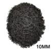 US Full Swiss Lace Afro Toupee for Men HD Lace Hairpieces for African American Brazilian Human Hair System Afro Kinky Curly Hair Super Natural Hairline 8x10'' Medium Density (8x10''-120% Medium Density, 1B# Off Black-10mm afro wave) view 2