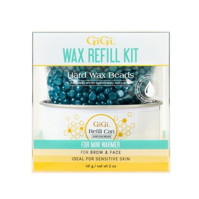 GiGi Wax Refill Kit - Azulene Hard Wax Beads for Hair Removal - Perfect for Sensitive Skin, Face & Brows, At-Home & Salon Use, 5 oz