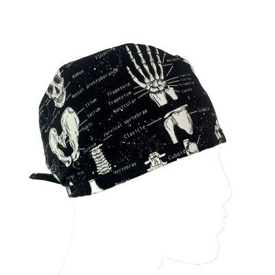 Unisex Medical Scrub Cap - Bones of The Body - Unisex Scrub Cap. Working Cap with Adjustable Tie Back Funny Hats for Women and Mens. Caps Cotton Unisex Skull Cap.
