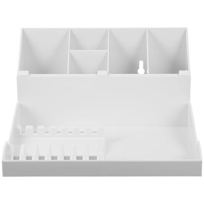 Lurrose 1 Set Hairdressing Tool Storage Comb Holder Organizer Tool Stand Shear Organizer Holder Haircut Tool Holder Hairdressing Holder Makeup Brush Holders Abs White Scissors Box Desktop