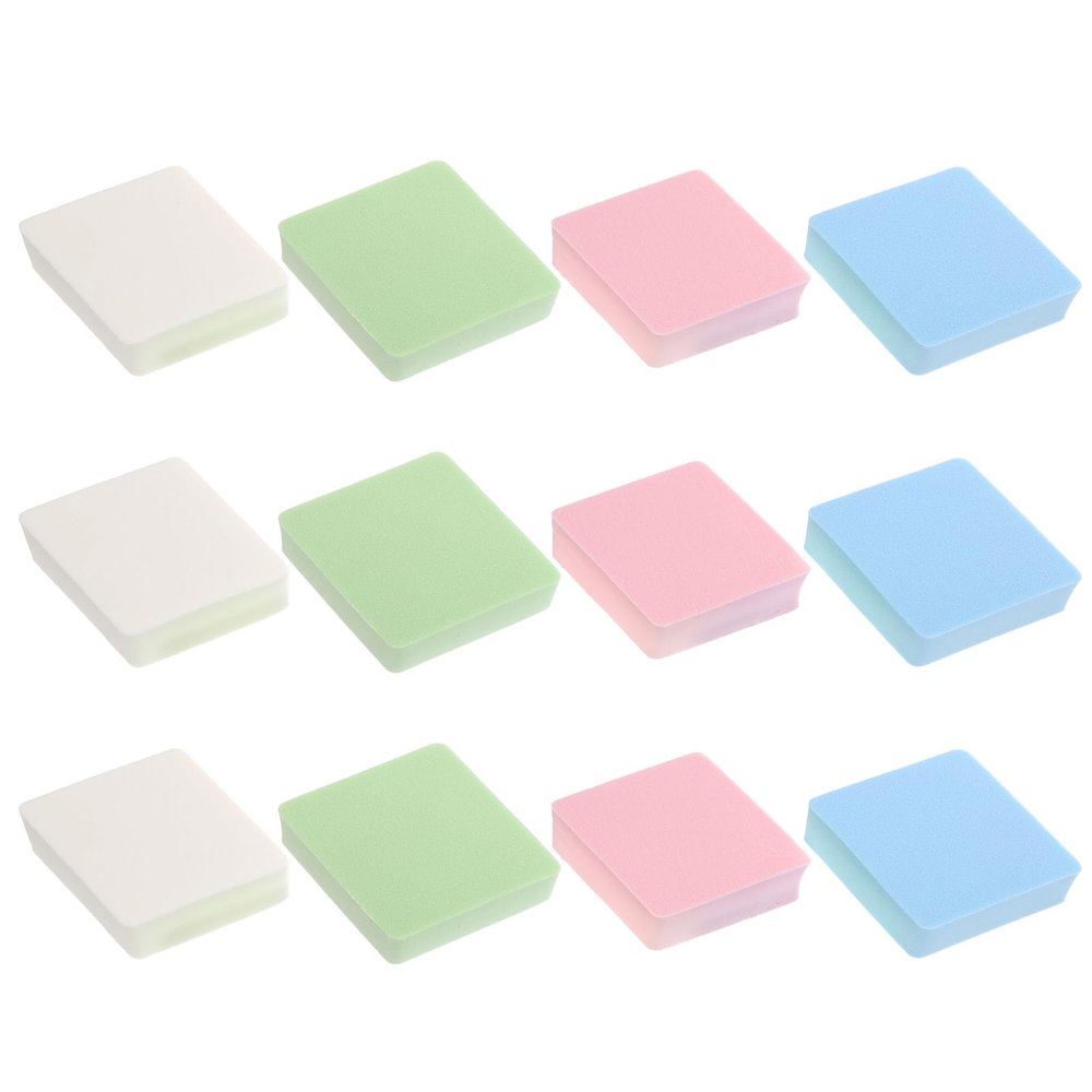 12Pcs Rhombus Sponge Puff blending for makeup Rhombic Pad Makeup Accessory body face puff Multi-function Makeup Puff shimmer Hydrophilic Polyurethane portable