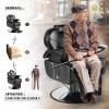 Artist hand Reversible Foot Pedal Barber Chair Hydraulic Recline Barber Chairs Salon Chair for Hair Stylist Tattoo Chair Heavy Duty Barber Salon Equipment (Black) view 3