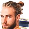 HAVHAF Knotted Men's Hair Ties - 8pcs (Thin, Denim) - No Damage Crease Breakage Bun Hair Tie For Men with Long, Curly, Thick Hair view 2