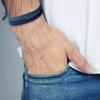 HAVHAF Knotted Men's Hair Ties - 8pcs (Thin, Denim) - No Damage Crease Breakage Bun Hair Tie For Men with Long, Curly, Thick Hair view 4