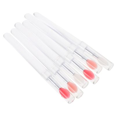 SOLUSTRE 6pcs Silicone Lip Mask Brush with Lid Portable Lipstick Applicator for Makeup Soft Brush for Easy Application for Daily Use and Replacement for Women and Girls