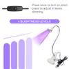 USB 3W UV LED Nail Dryer for Gel Nails,Ultraviolet Phone Glue Curing Lamp with Clip,Switch and US Power Adapter,NAI Lamp for Nail Art Silver view 4