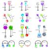 Complete 140PCS Piercing Kit with 14G 16G Stainless Steel and Acrylic Jewelry for All Body Piercings Including Eyebrow, Nose, Lip, Tongue, Ear, Tragus, and Belly Button - Includes Piercing Tools view 4