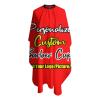 sophiehome Customized Professional Hair Cutting Cape Photo Custom, Personalized Salon Barber Cape with Text Logo Image, Hair Cutting Accessories, Adult Red view 3