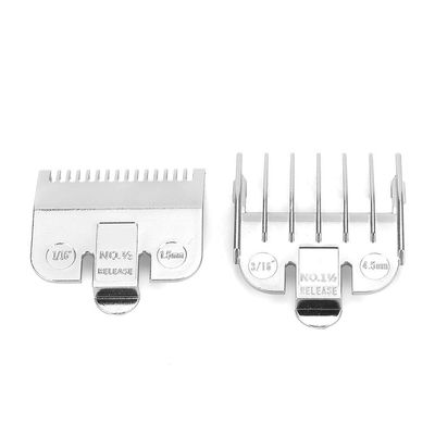 Hair Clipper Guards, Haircut Accessory Clipper Comb Set Limit Comb Hair Clipper Haircut Guide Vintage Oil Head Hair Clipper Limit Comb Cutting Guides Clipper Combs(Silver caliper 1.5MM+4.5MM)