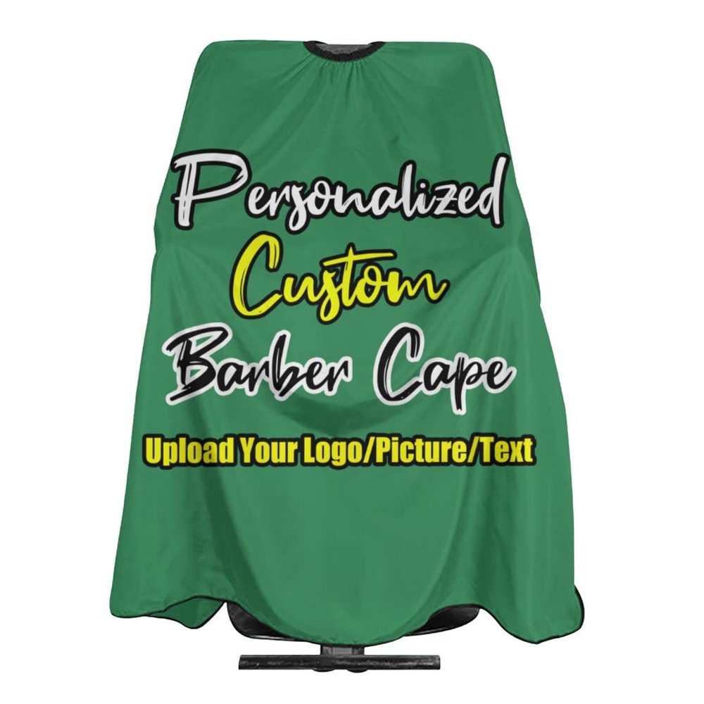 sophiehome Customized Haircut Cape Funny for Child, Personalized Barber Cape for Men Add Your Photo Text Logo, Custom Cape Haircut Apron for Home Salon and Barbershop Seagreen