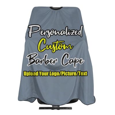 sophiehome Customized Professional Hair Cutting Cape Photo Custom, Personalized Salon Barber Cape with Text Logo Image, Hair Cutting Accessories, Adult Slategray