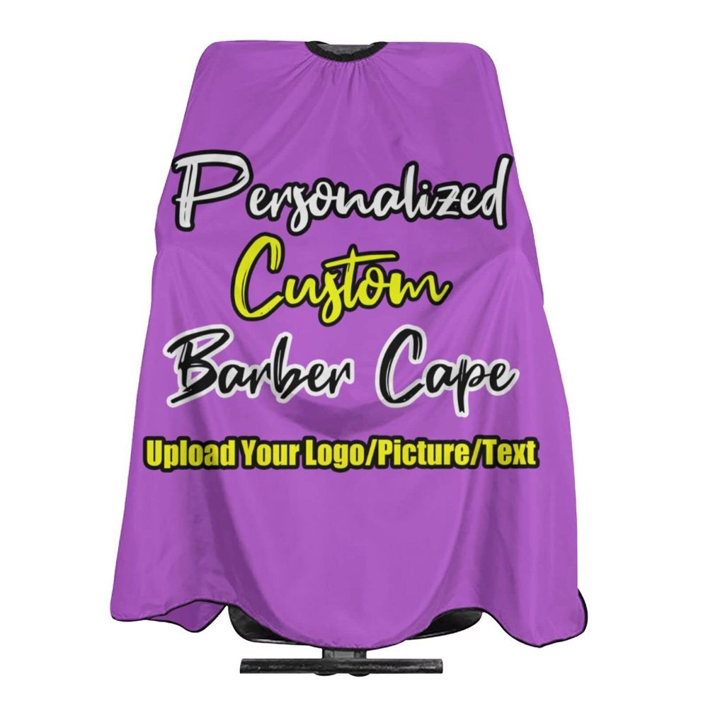 sophiehome Customized Haircut Cape Funny for Child, Personalized Barber Cape for Men Add Your Photo Text Logo, Custom Cape Haircut Apron for Home Salon and Barbershop Mediumorchid