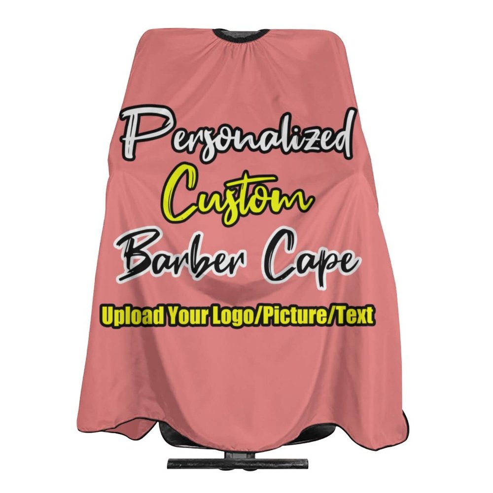 sophiehome Custom Barber Cape with Your Logo Text Photo, Professional Funny Hair Cutting Cape Customized, Personalized Haircut Salon Cape for Hairdresser Styling & Home Child Lightcoral