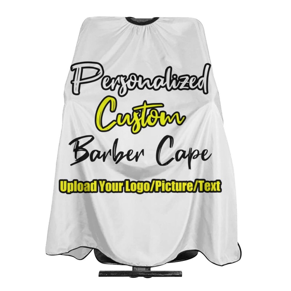 sophiehome Custom Barber Cape with Your Logo Text Photo, Professional Funny Hair Cutting Cape Customized, Personalized Haircut Salon Cape for Hairdresser Styling & Home Child White