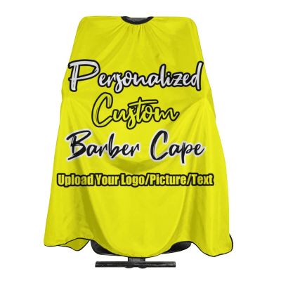 sophiehome Customized Haircut Cape for Adult, Personalized Barber Cape for Men Add Your Photo Text Logo, Custom Cape Haircut Apron for Home Salon and Barbershop Yellow