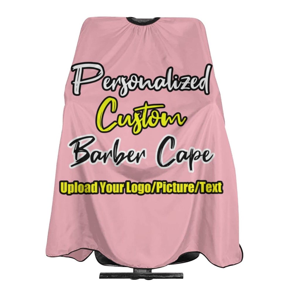 sophiehome Customized Haircut Cape for Adult, Personalized Barber Cape for Men Add Your Photo Text Logo, Custom Cape Haircut Apron for Home Salon and Barbershop Lightpink