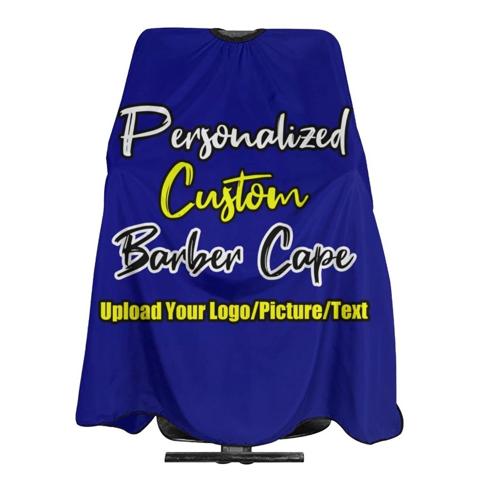 sophiehome Customized Professional Hair Cutting Cape Photo Custom, Personalized Funny Salon Barber Cape with Text Logo Image, Hair Cutting Accessories for Child Navy