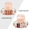 Ethereal Large Makeup Bag, Rose Gold Travel Makeup Bag with Shoulder Strap Toiletry Bag for Women Waterproof Cosmetic Travel Bag view 3